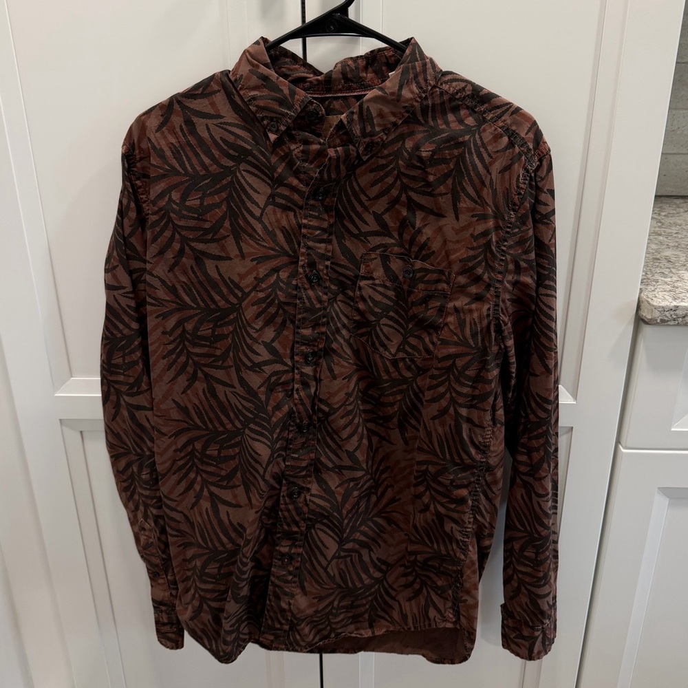 Original Weatherproof Vintage tropical print button up shirt